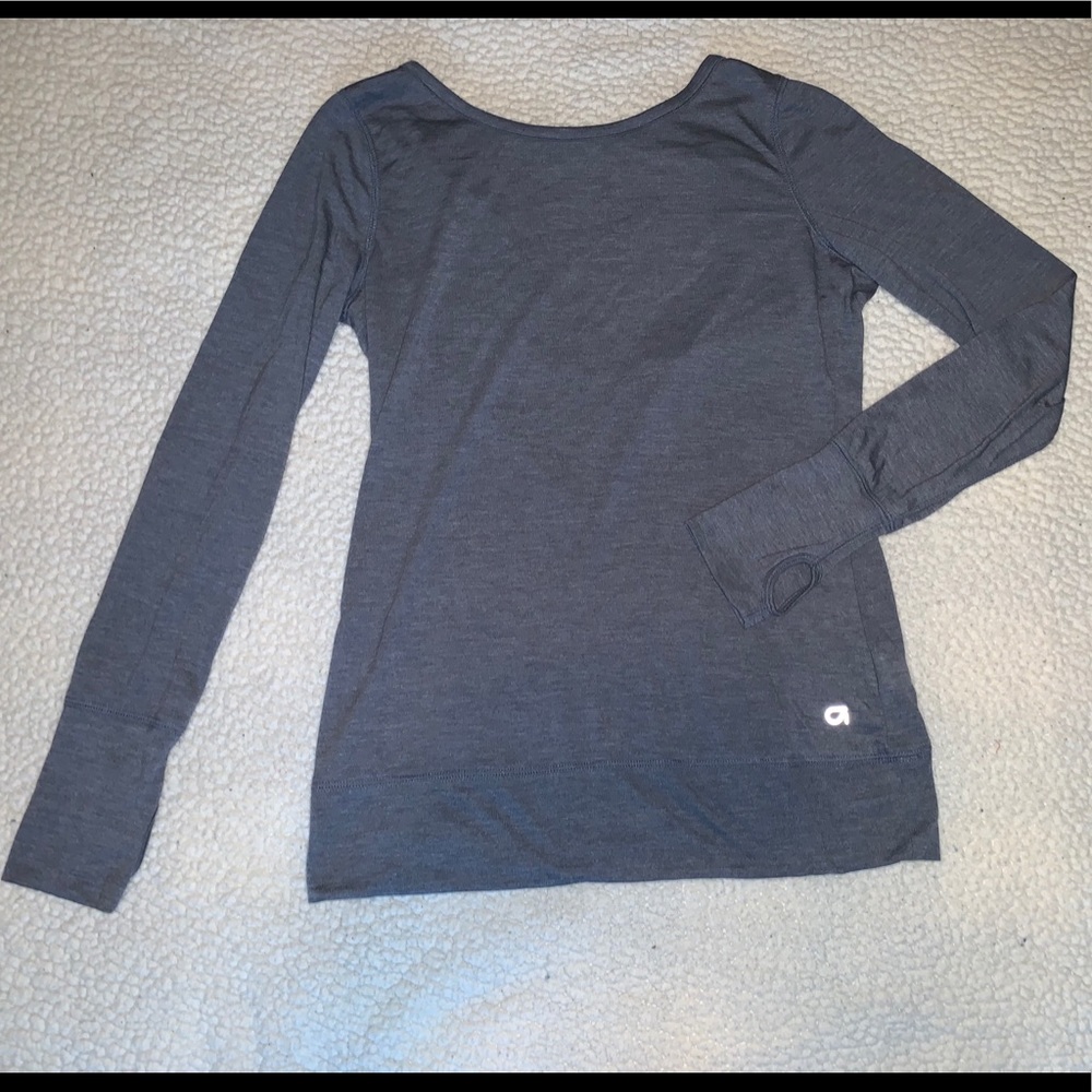 Grey open back women’s shirt